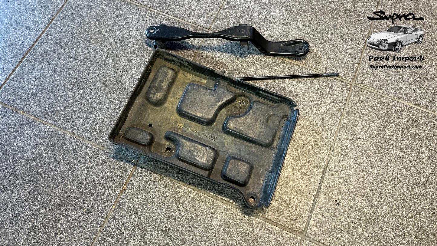 JZA80 Supra OEM LHD/RHD Battery Tray + Holder Set (74431-14070 + 74404-14321)