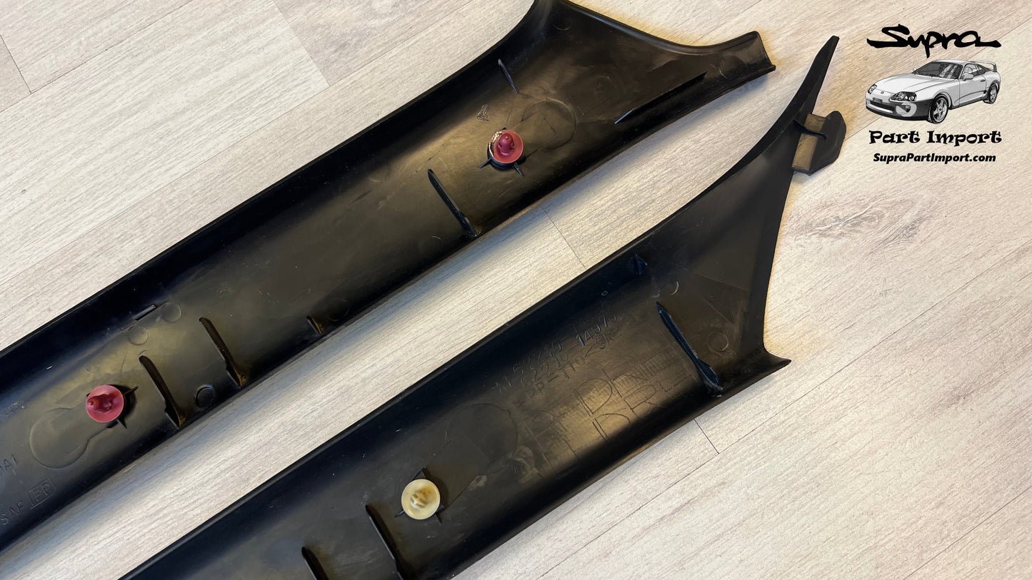 *VERY RARE SET, LHD/RHD* JZA80 Supra Genuine OEM LHD Left+Right Side Targa A-Pillar Trim Set (2 pc.) (62220-14080/62220-14090 + 62210-14080-C0)