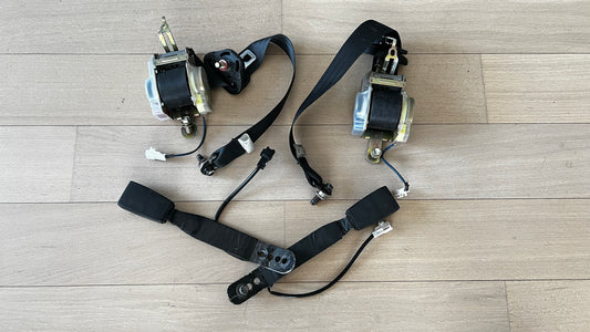 JZA80 Supra Genuine OEM LHD/RHD Front Safety Belt Set + Buckles + Hardware (73220-14481-C0 + 73210-14541-C0)