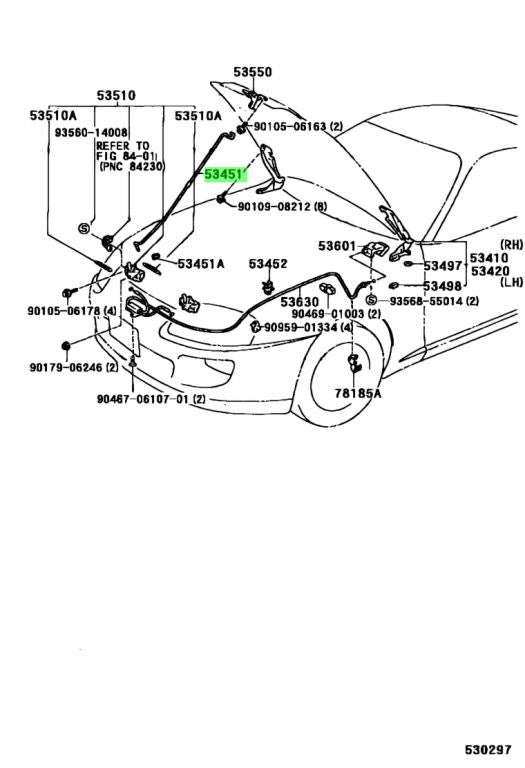 JZA80 Supra Genuine OEM Hood Support Rod (53451-14070)