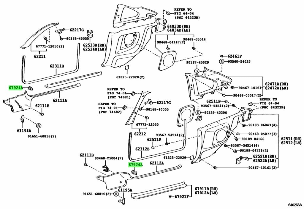 JZA80 Supra Genuine OEM Door Scuff Plate Clamp (67924-14010)