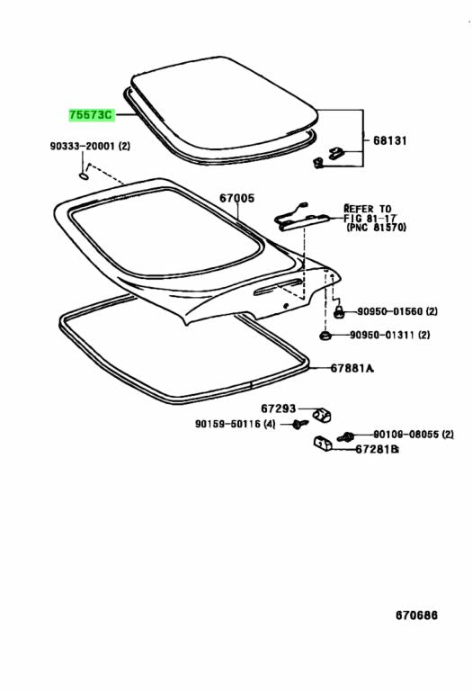 *NEW* JZA80 Supra Genuine OEM Rear Window Moulding (75573-14210)