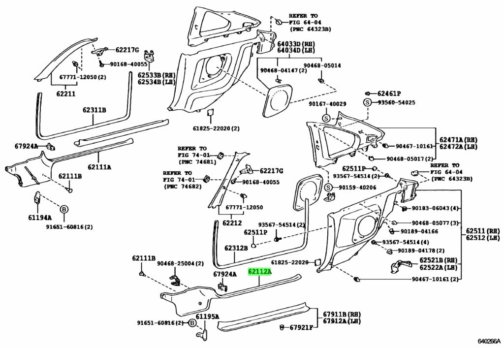 JZA80 Supra Genuine OEM RHD Interior Side Kick Panels, Defect (62102-14240-C0, 62101-14180-C0)