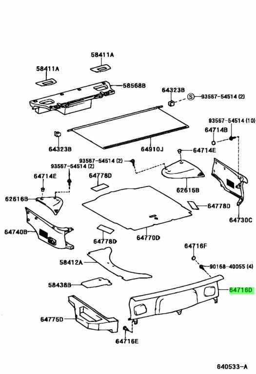 *RARE* JZA80 Supra Genuine OEM Hardtop Center Trunk Panel (64716-14150-C0)