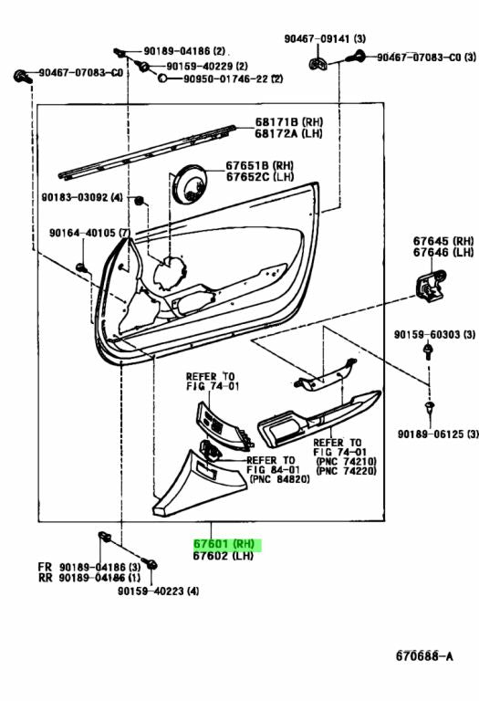 JZA80 Supra Genuine OEM RHD Passenger Side Window Control Switch Base (67656-14030)