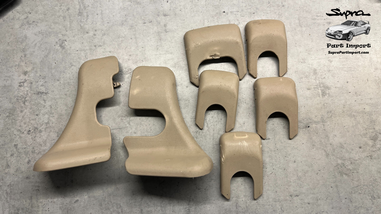 JZA80 Supra Genuine OEM Tan Front Seat Bolt Cover Set (Not complete)