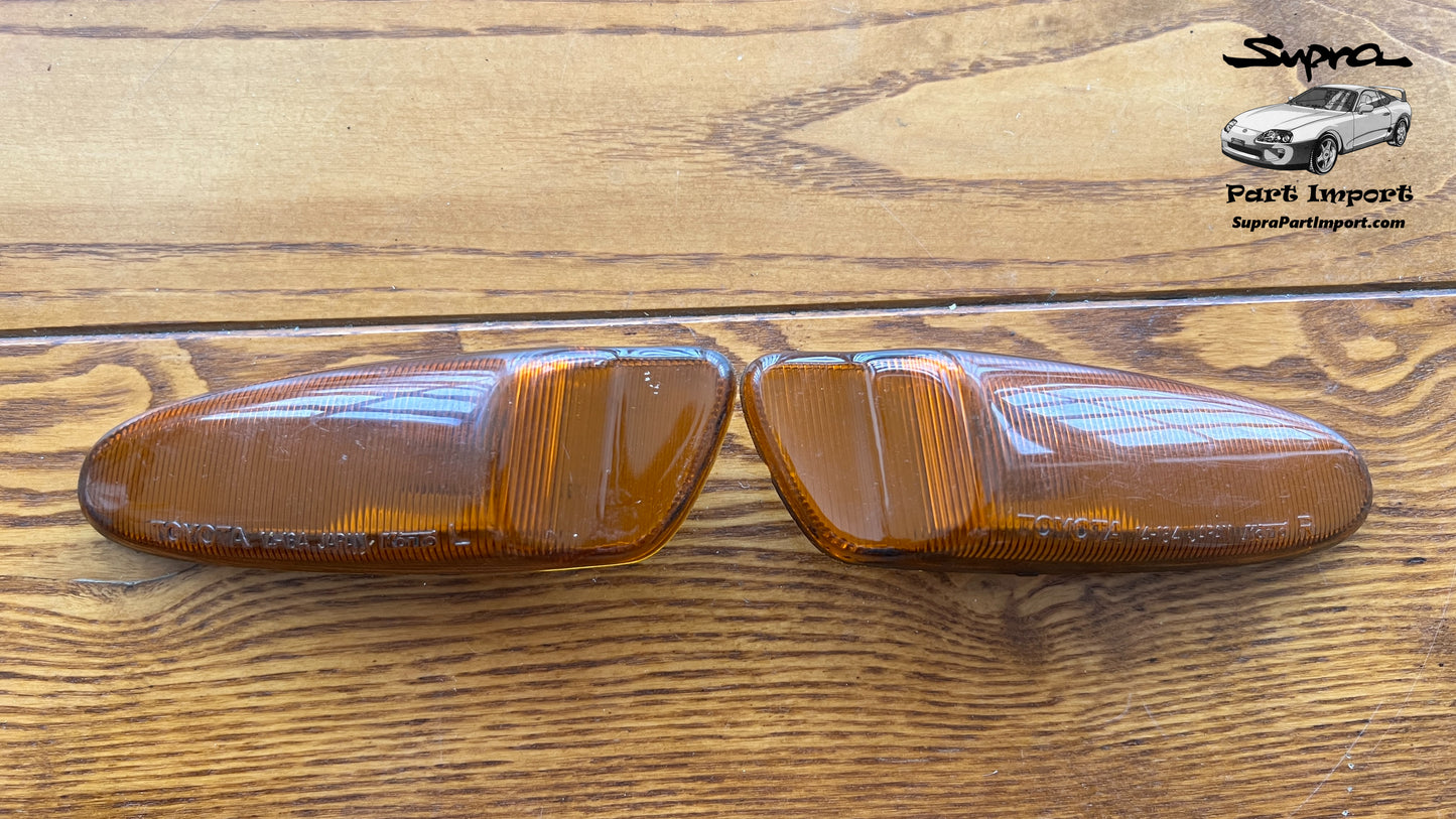 JZA80 Supra Genuine OEM JDM Front Bumper Side Indicators (81731-14180 + 81741-14170)