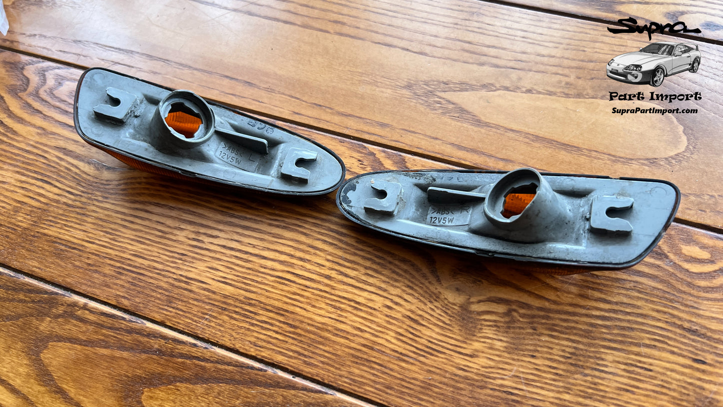 JZA80 Supra Genuine OEM JDM Front Bumper Side Indicators (81731-14180 + 81741-14170)