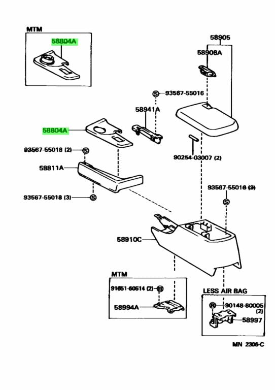 JZA80/MK4 Supra Genuine OEM RHD Dashboard Automatic Gearbox Trim / Dash Panel (58821-14140, 58804-14050)