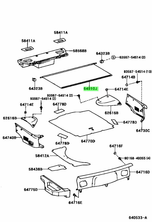 JZA80 Supra Genuine OEM Tonneau Cover (64910-14060-C0)