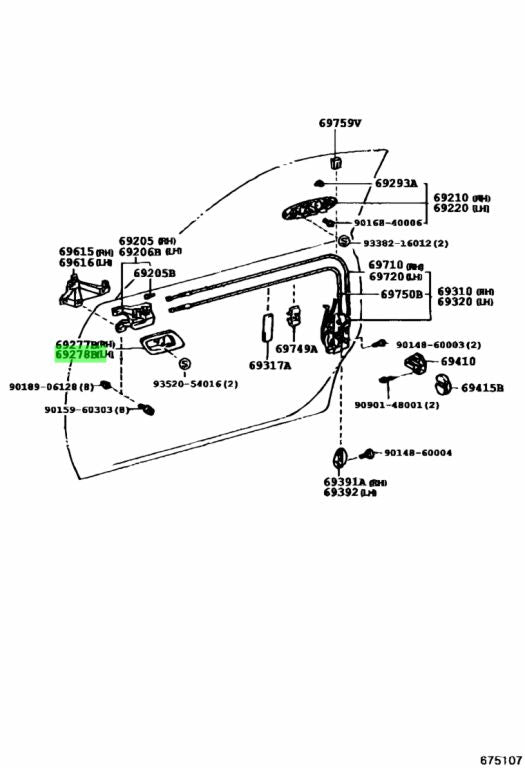 JZA80 Supra Genuine OEM Left Side Door Handle Cover (69278-14020-C0)