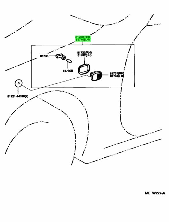 JZA80 Supra Genuine OEM Side Turn Signal Lamp Set (2 pc.) (81730-17051)