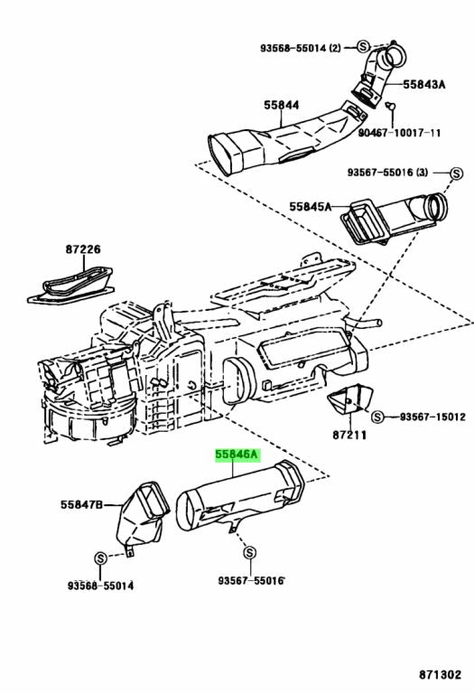 JZA80/MK4 Supra RHD Heater Duct (55846-14130)