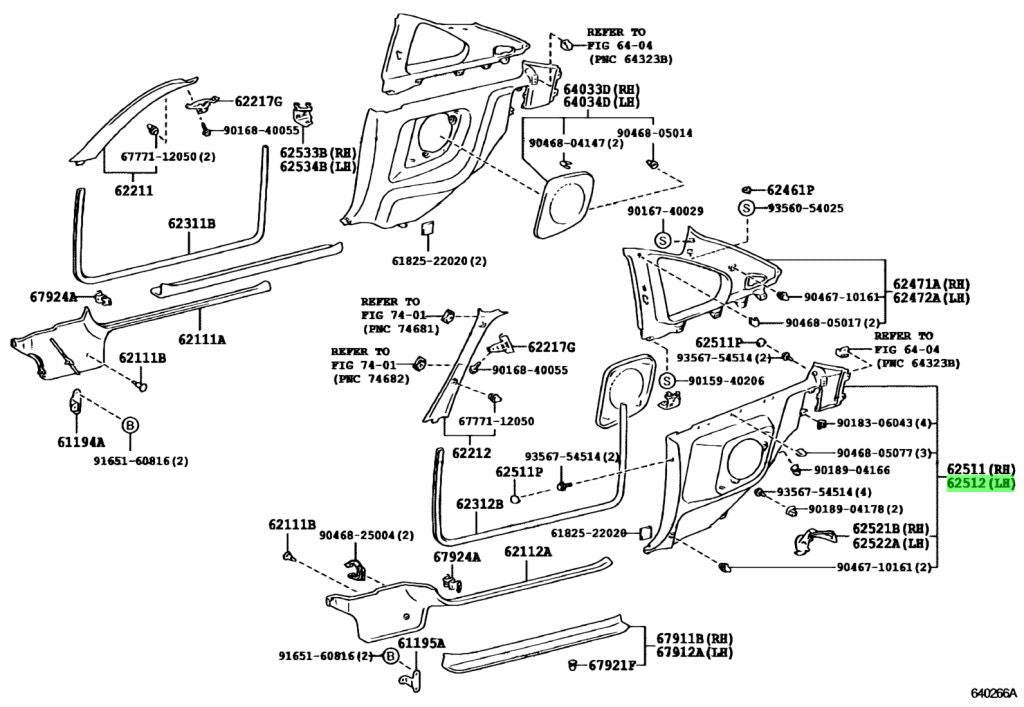 JZA80 Supra Genuine OEM Right Side Rear Speaker Trim Assembly (62510-1B170)